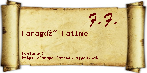 Faragó Fatime névjegykártya