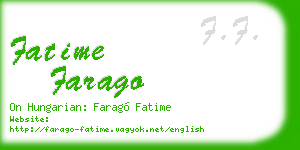 fatime farago business card
